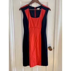 Shoshanna Women's Combo Gloria Sheath Dress in Red Black Colorblock Size 2